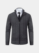 Cardigan Essential con motivo a trecce e zip - Aurelio Club