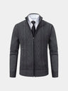 Cardigan Essential con motivo a trecce e zip - Aurelio Club