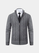 Cardigan Essential con motivo a trecce e zip - Aurelio Club