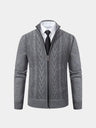Cardigan Essential con motivo a trecce e zip - Aurelio Club