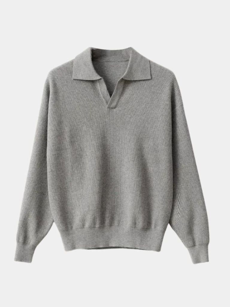Pullover con colletto polo e scollo a V - Aurelio Club