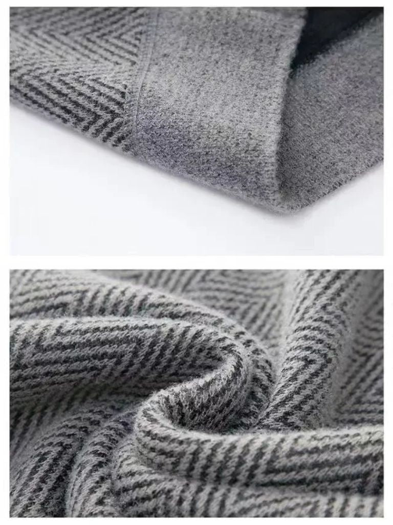 Pullover in lana con motivo a spina di pesce - Aurelio Club