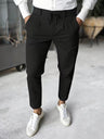 Pantaloni uomo alla caviglia con pinces e coulisse in vita
