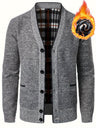 Cardigan uomo con scollo a V e fodera a quadri