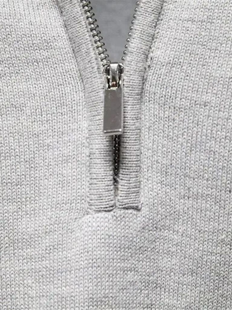 Pullover in misto cotone con mezza zip - Aurelio Club