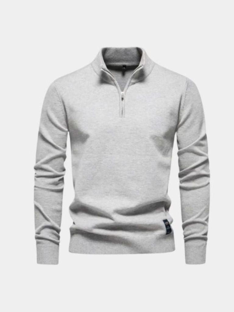 Pullover in misto cotone con mezza zip - Aurelio Club