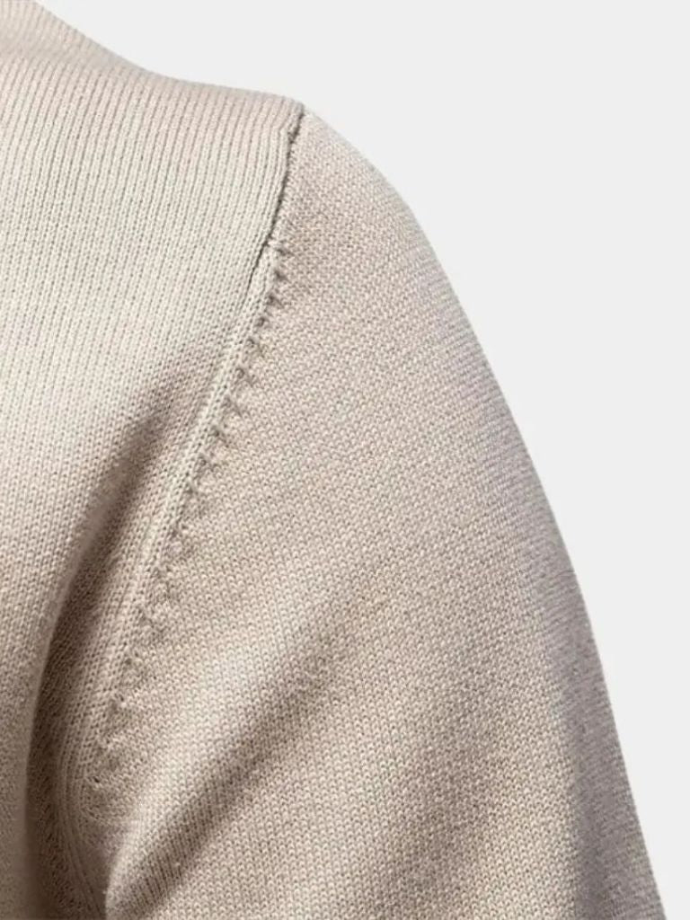 Maglia in tinta unita in misto cotone con mezza zip - Aurelio Club