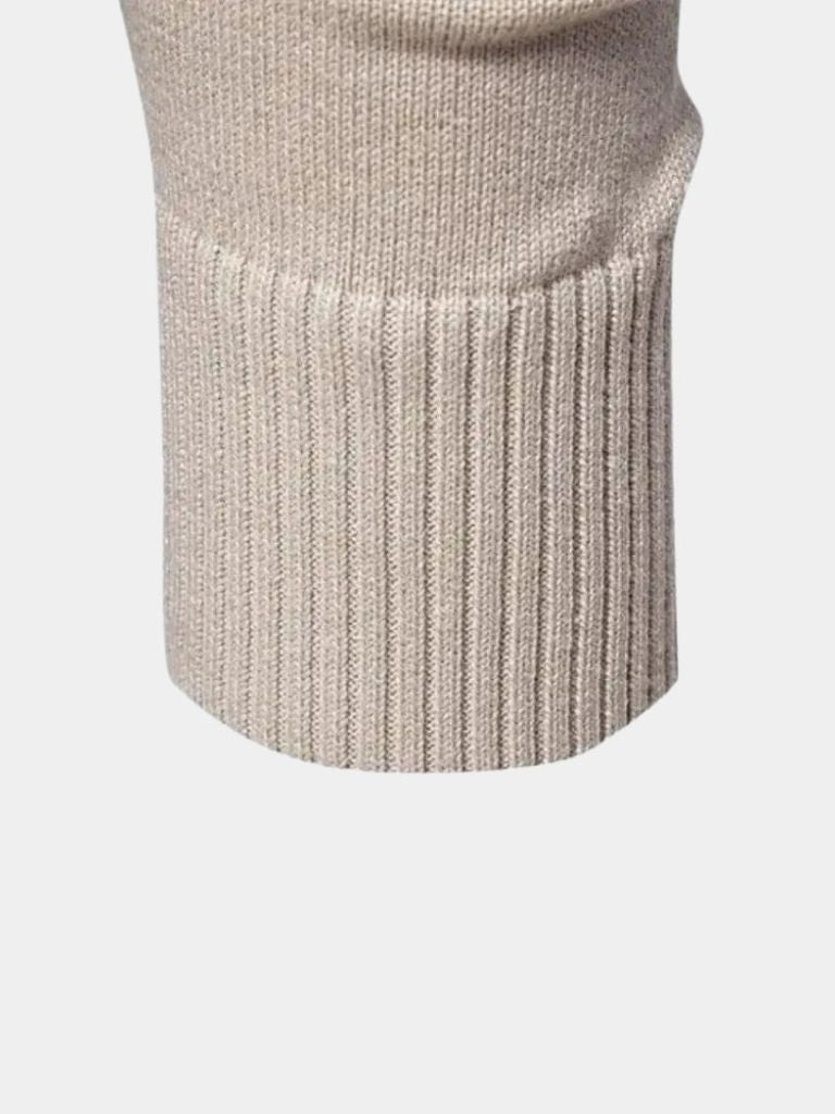 Maglia in tinta unita in misto cotone con mezza zip - Aurelio Club
