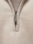 Maglia in tinta unita in misto cotone con mezza zip - Aurelio Club