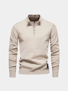 Maglia in tinta unita in misto cotone con mezza zip - Aurelio Club