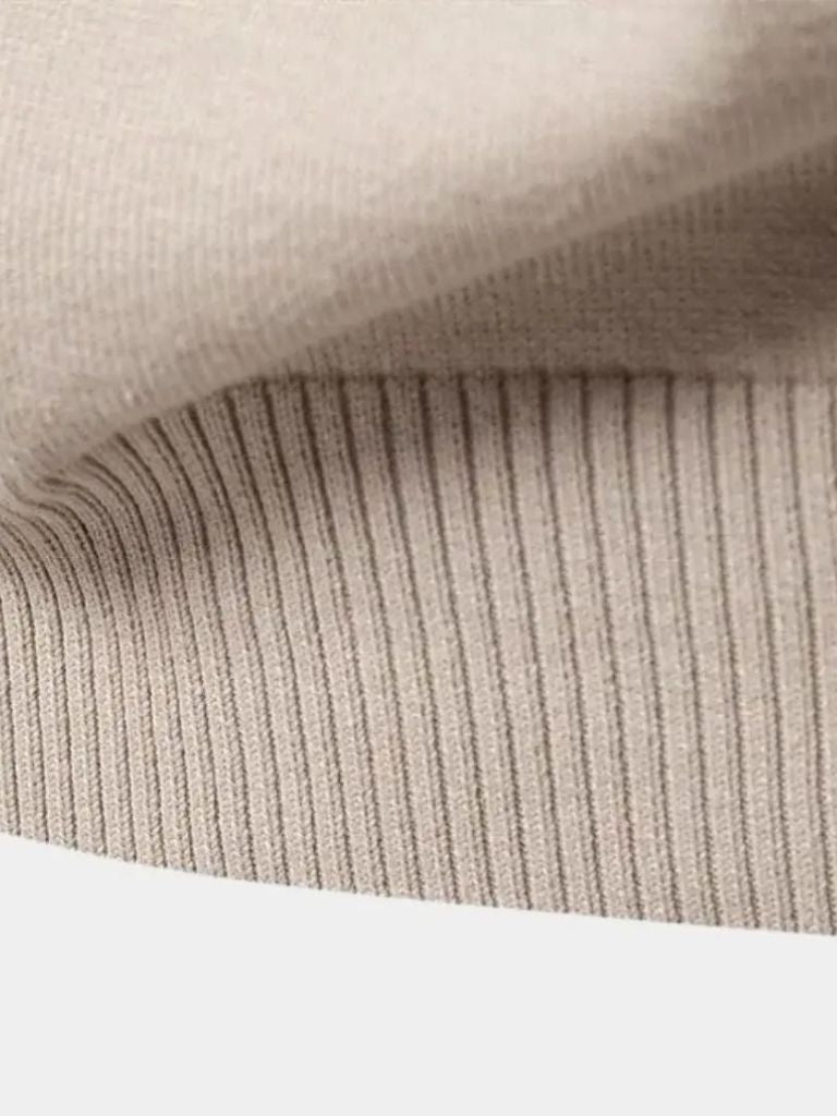 Maglia in tinta unita in misto cotone con mezza zip - Aurelio Club