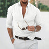 Camicia uomo a maniche lunghe con collo alla coreana