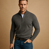 Maglione uomo morbido con mezza zip
