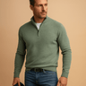 Maglione uomo morbido con mezza zip