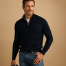 Maglione uomo morbido con mezza zip