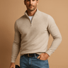 Maglione uomo morbido con mezza zip