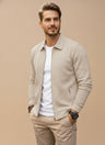 Cardigan uomo con colletto e zip integrale