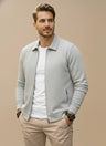 Cardigan uomo con colletto e zip integrale