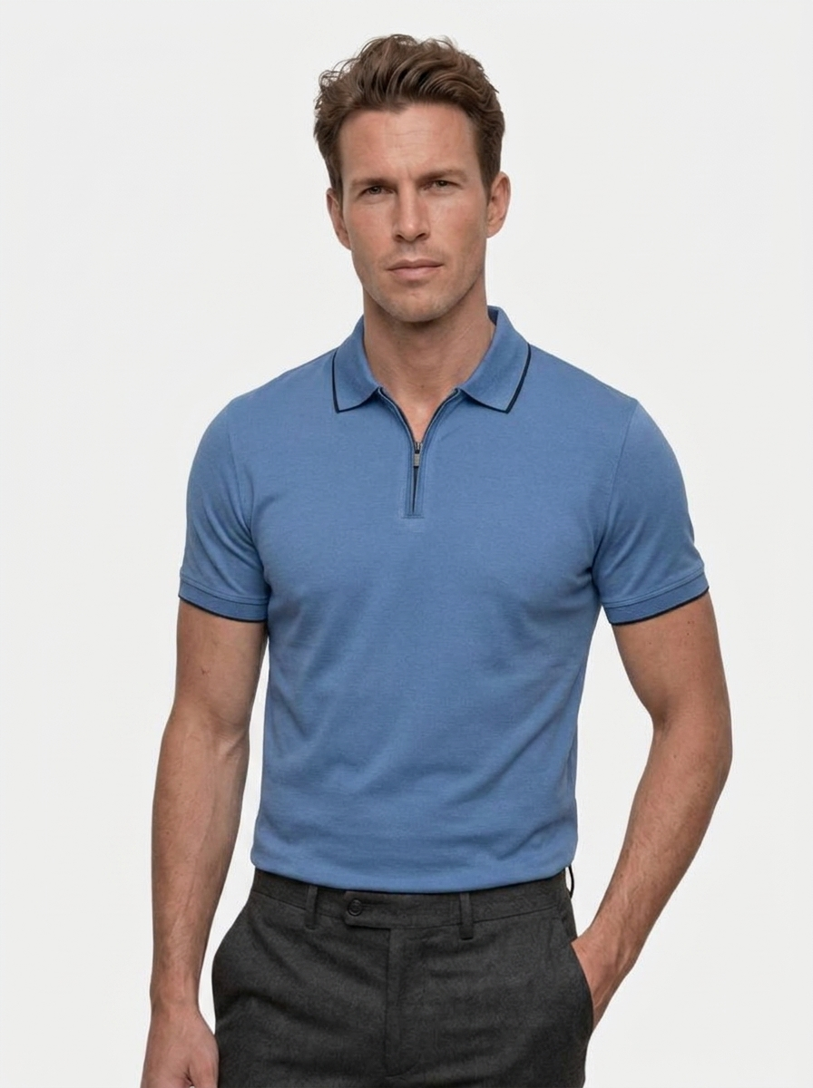 Polo Regis con zip corta - Aurelio Club