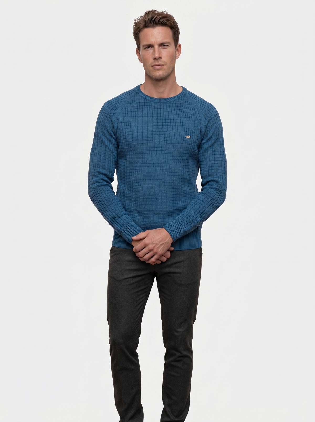Maglia girocollo a maniche lunghe in misto cotone - Aurelio Club