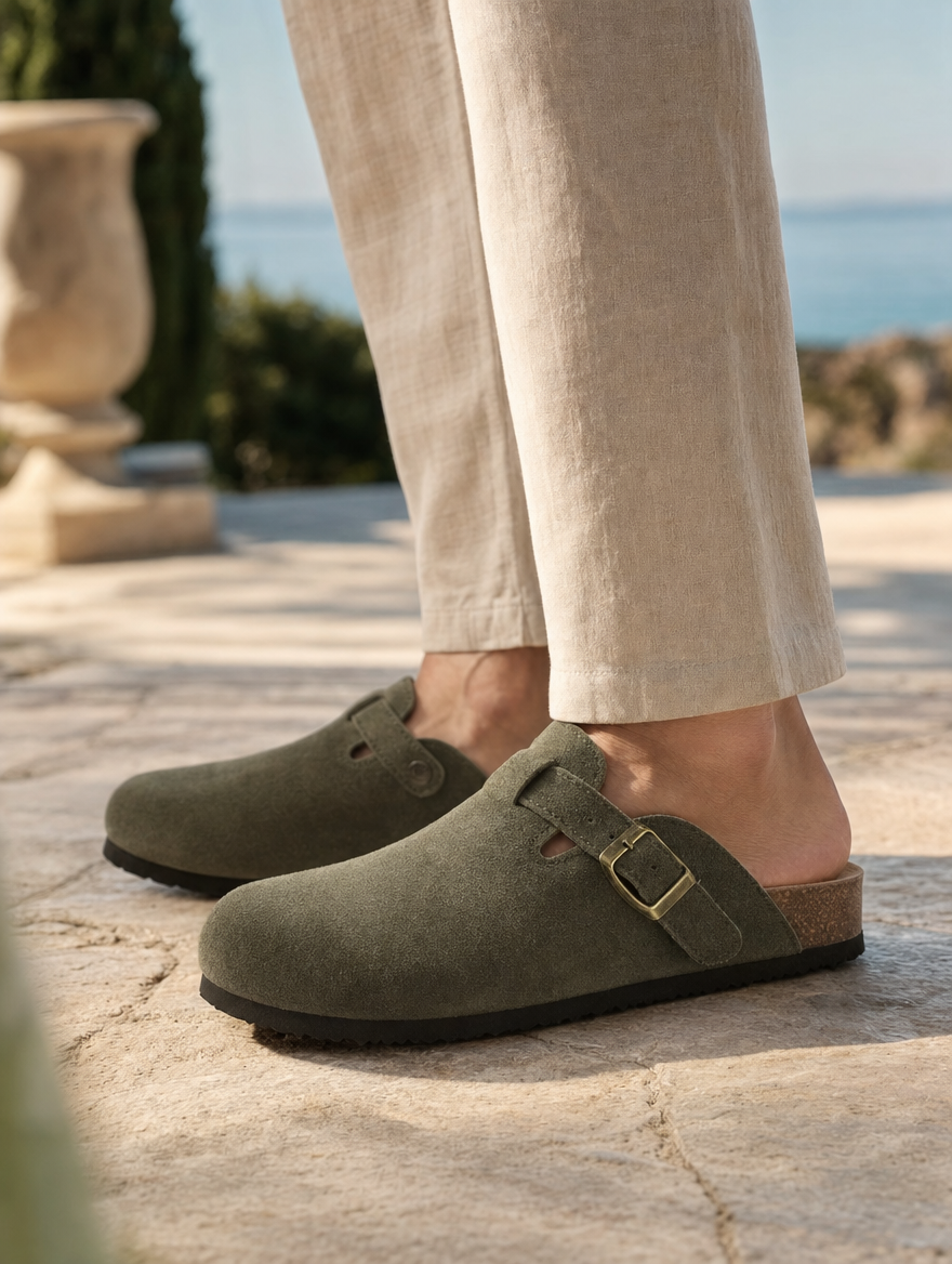 Sabot Bavarian in pelle scamosciata - Aurelio Club