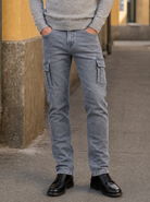 Jeans cargo elasticizzati con taglio affusolato - Aurelio Club