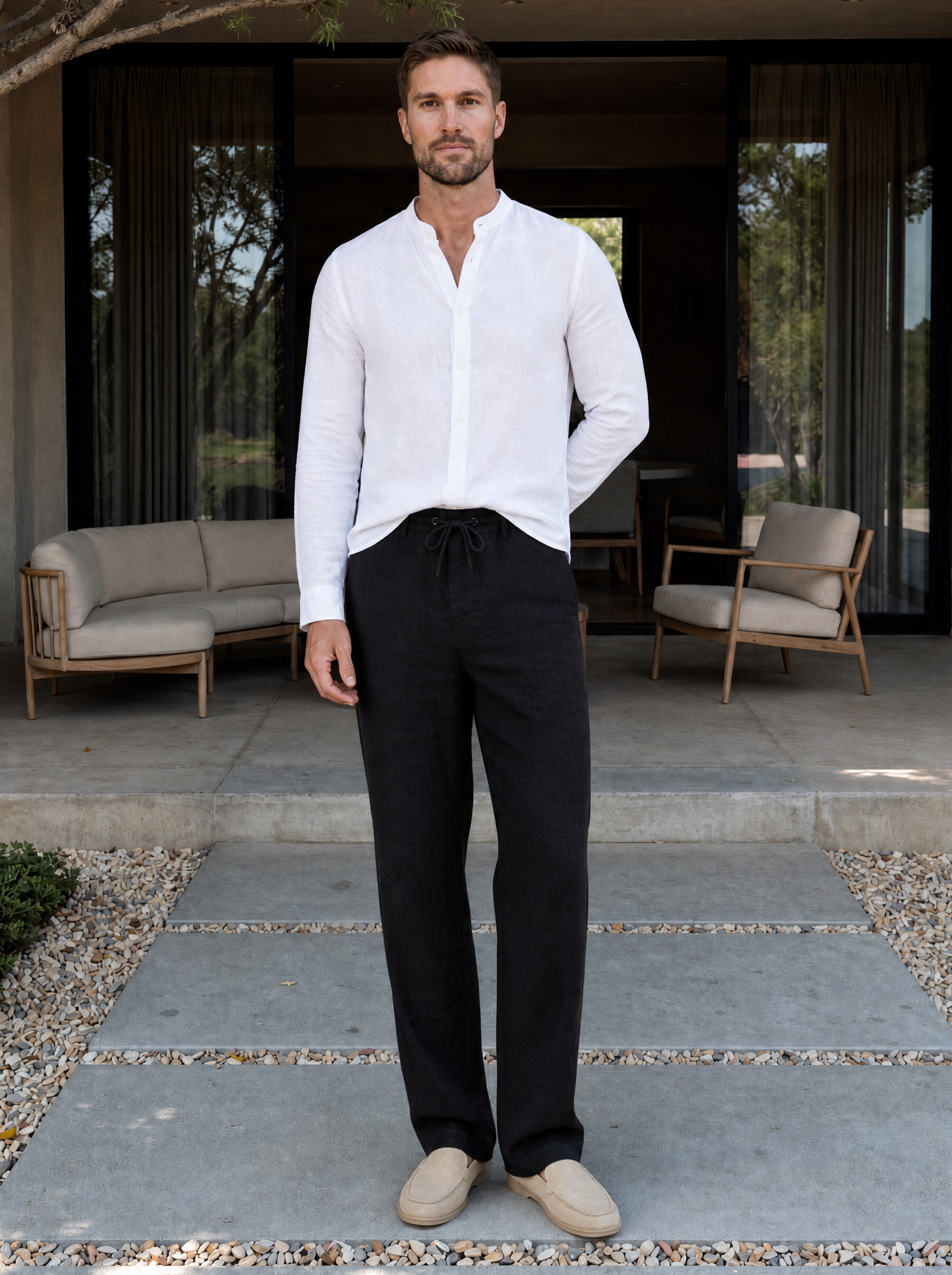 Completo Sabbia con camicia, pantaloni e mocassini - Aurelio Club
