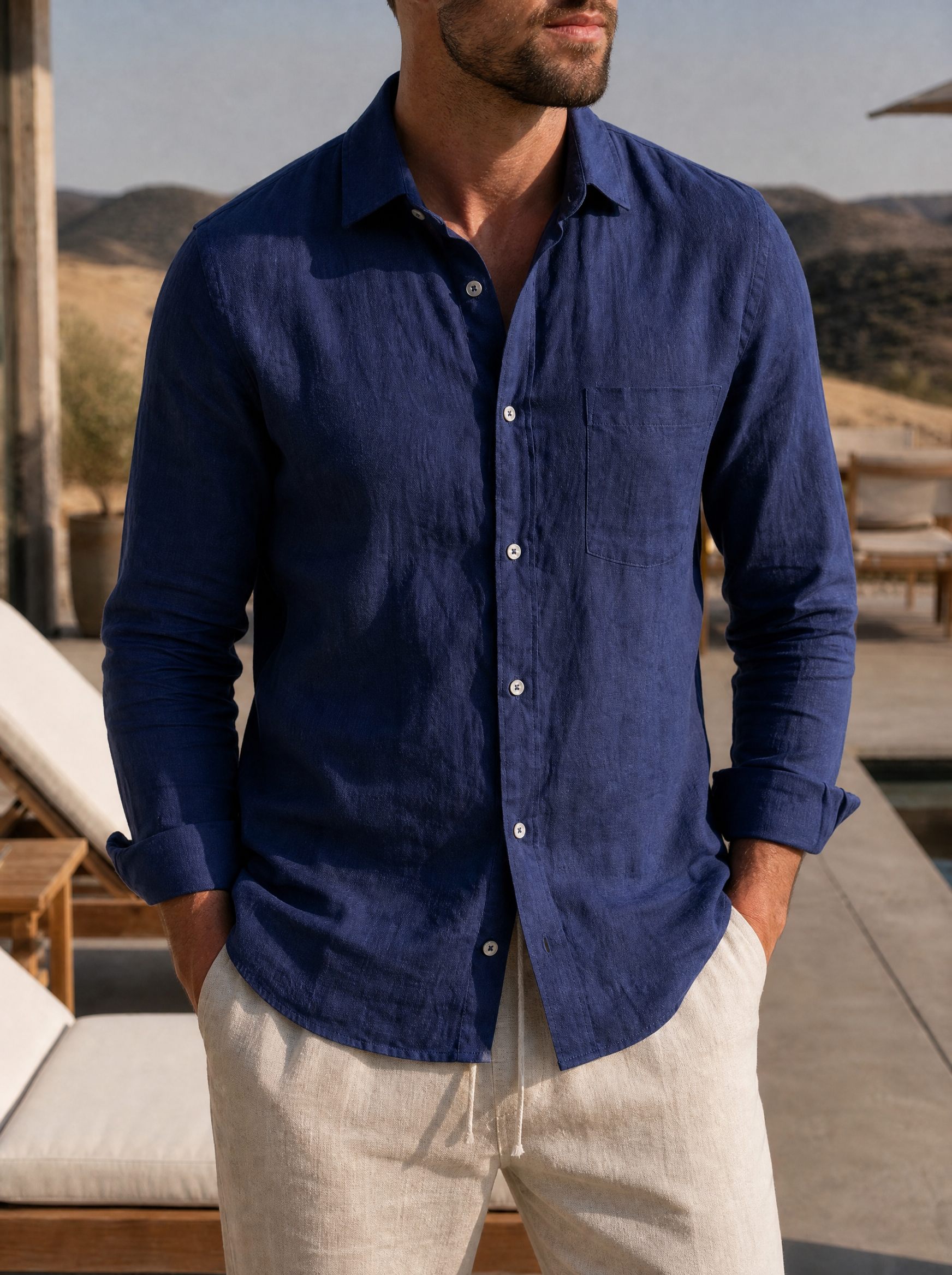 Completo Marino con camicia, pantaloni e mocassini - Aurelio Club