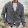 Cardigan uomo a coste con collo sciallato