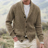 Cardigan uomo a coste con collo sciallato