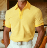 Polo uomo a maniche corte con texture a quadri