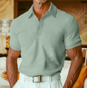 Polo uomo a maniche corte con texture a quadri