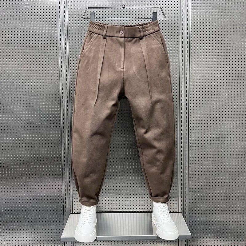 Pantaloni uomo in misto cotone con pinces