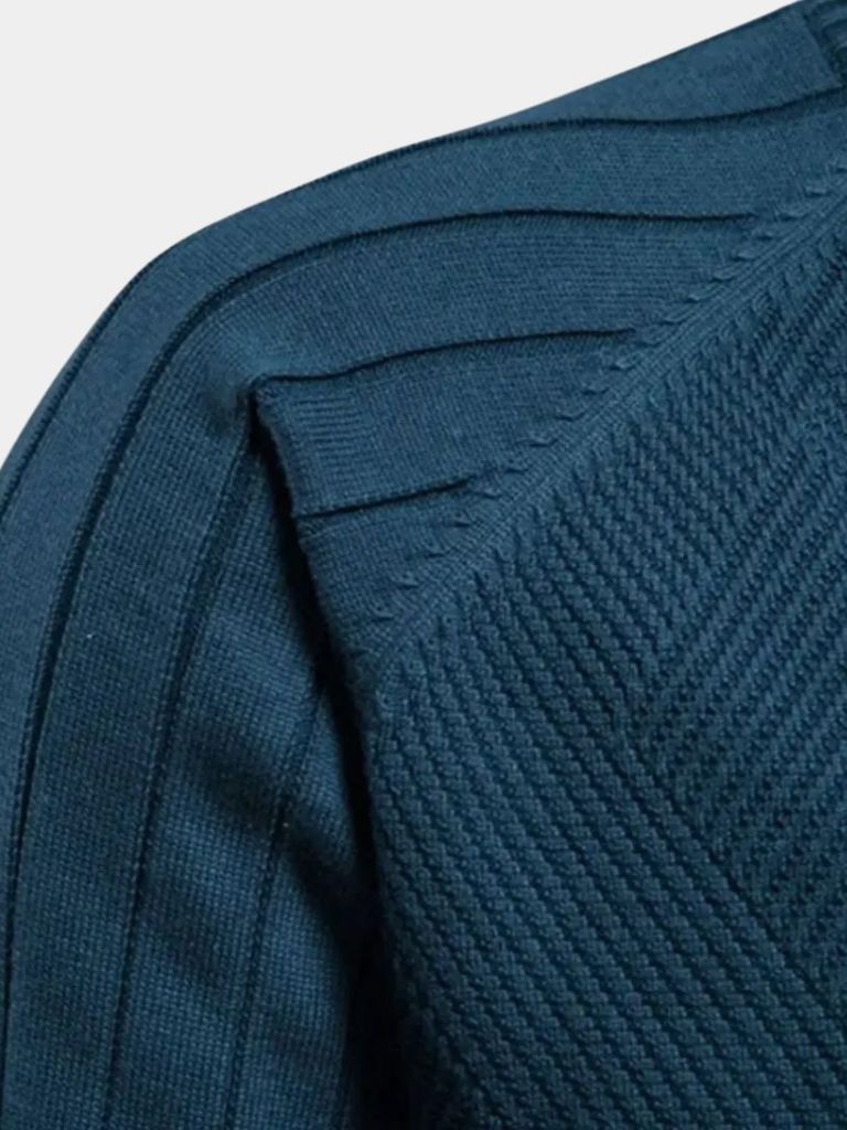Cardigan in misto cotone a trecce e coste con zip - Aurelio Club