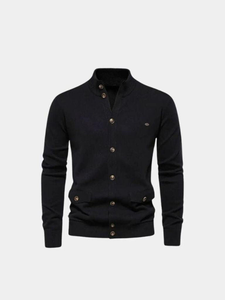 Cardigan in misto cotone con collo alto - Aurelio Club