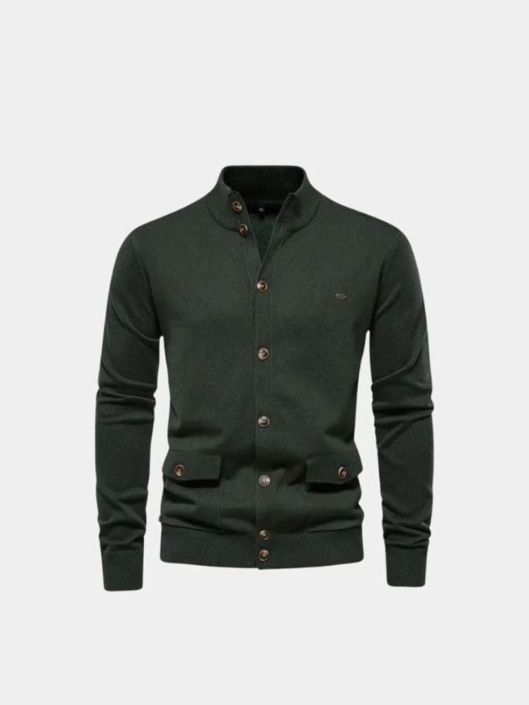 Cardigan in misto cotone con collo alto - Aurelio Club