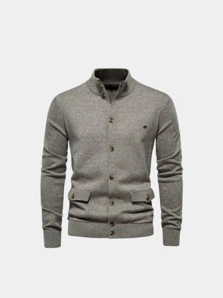 Cardigan in misto cotone con collo alto - Aurelio Club
