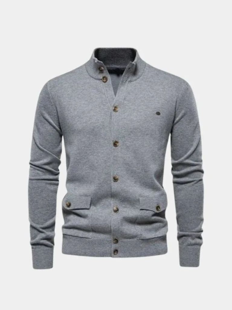 Cardigan in misto cotone con collo alto - Aurelio Club
