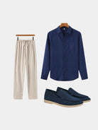 Completo Marino con camicia, pantaloni e mocassini - Aurelio Club