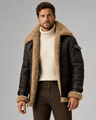 Giacca aviator uomo effetto pelle con collo effetto montone