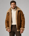 Giacca aviator uomo effetto pelle con collo effetto montone