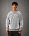 Maglione uomo girocollo con motivo grafico a contrasto