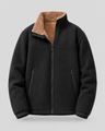 Giacca uomo in pile con fodera effetto agnellino e zip