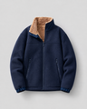 Giacca uomo in pile con fodera effetto agnellino e zip
