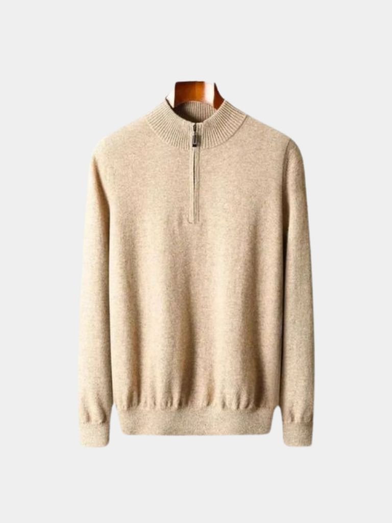Pullover in lana merino con mezza zip - Aurelio Club
