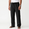 Pantaloni uomo dritti con coulisse, effetto lino