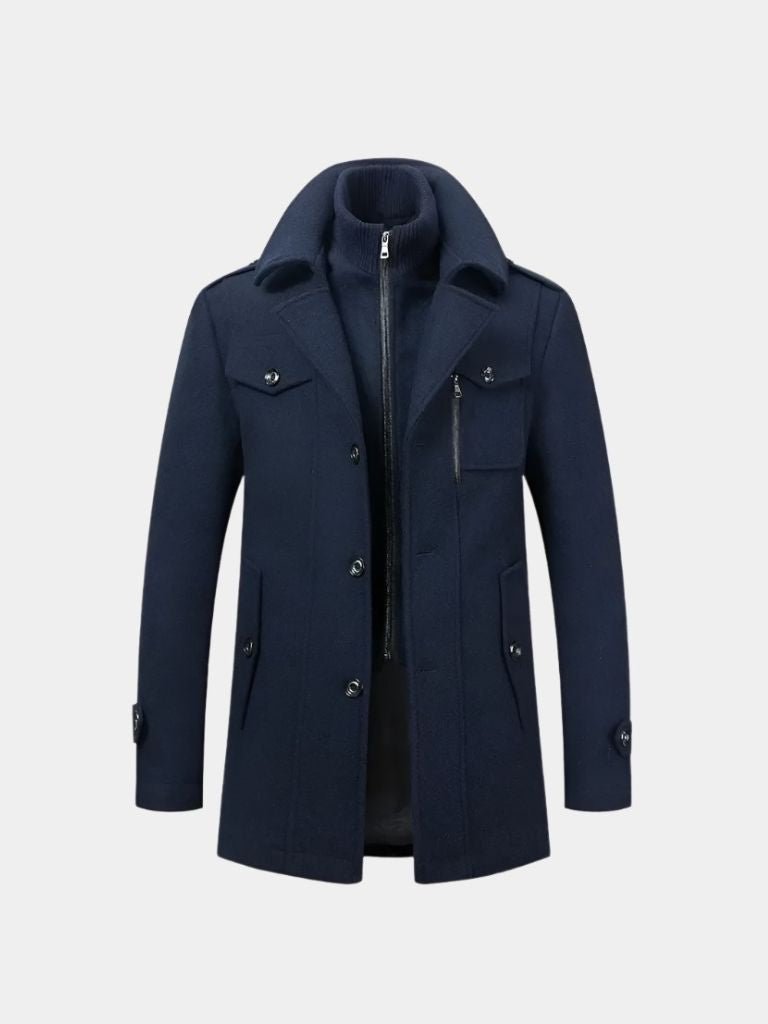 Cappotto in misto lana con inserto a collo alto - Aurelio Club