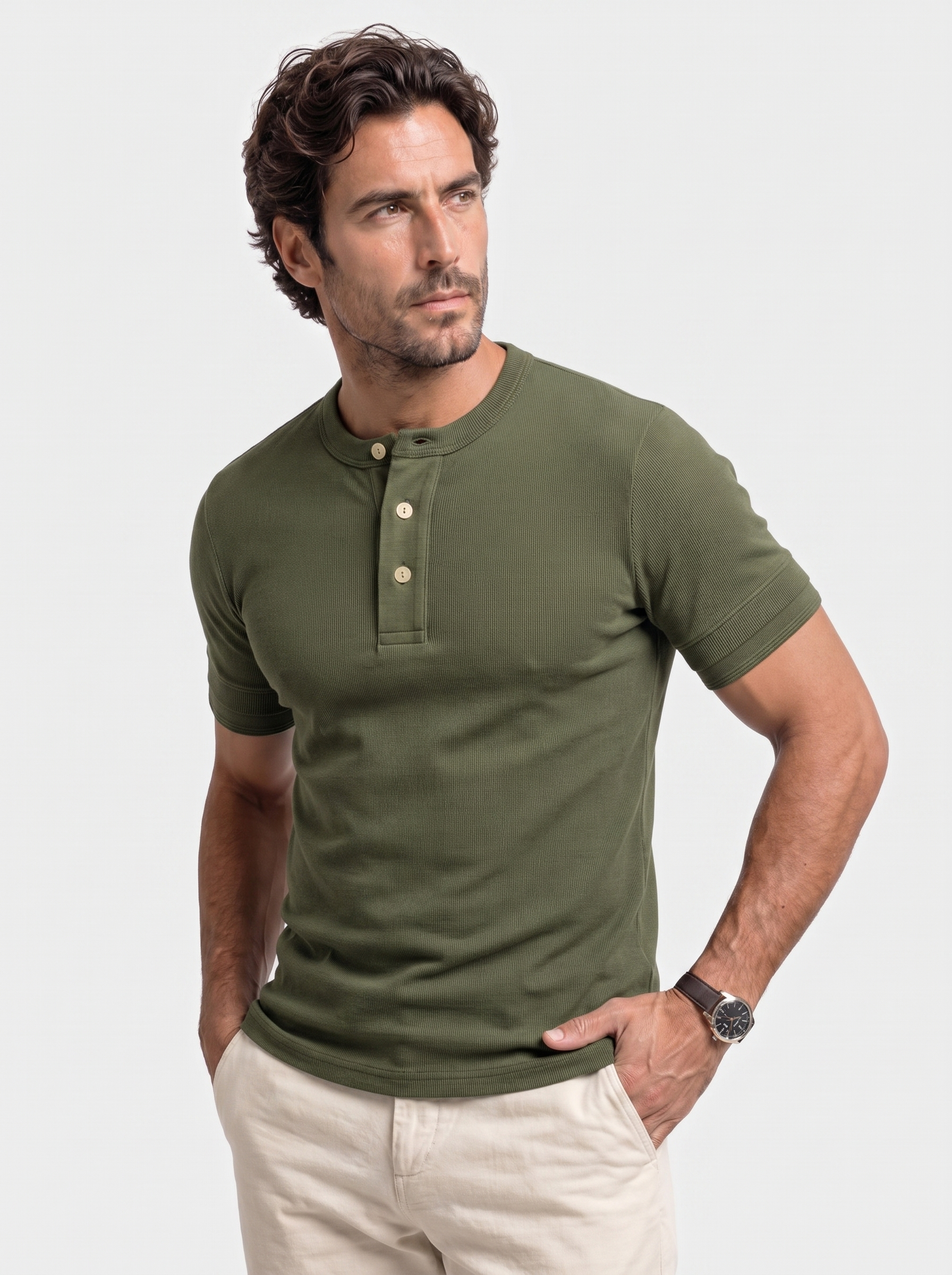 T-shirt serafino in puro cotone - Aurelio Club
