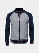 Cardigan bicolore in misto cotone con zip - Aurelio Club