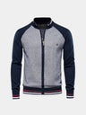 Cardigan bicolore in misto cotone con zip - Aurelio Club